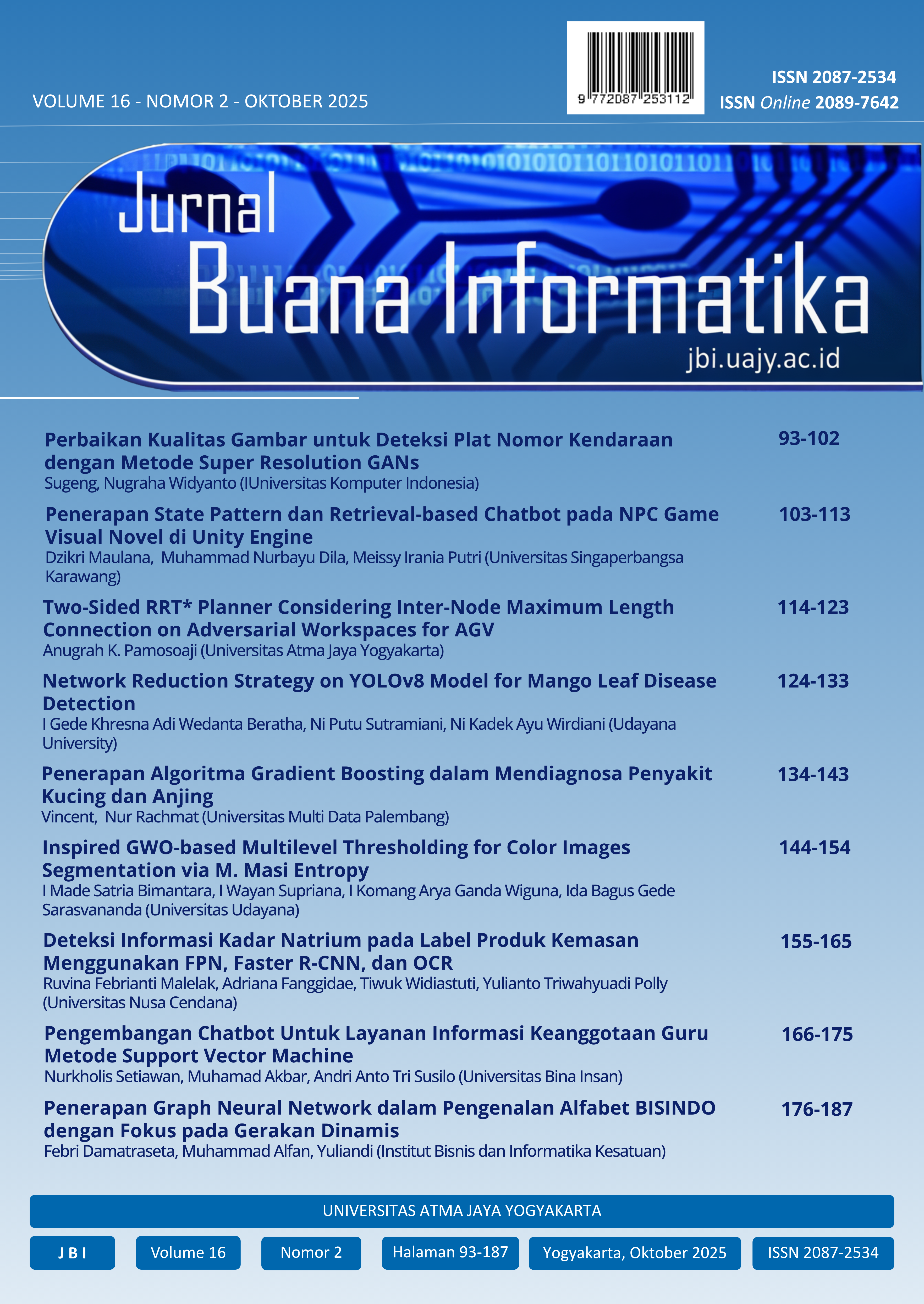 					View Vol. 16 No. 2 (2025): Jurnal Buana Informatika, Volume 16, Nomor 02, Oktober 2025
				