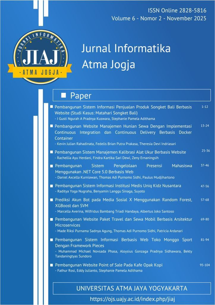 					View Vol. 6 No. 2 (2025): Jurnal Informatika Atma Jogja - November
				
