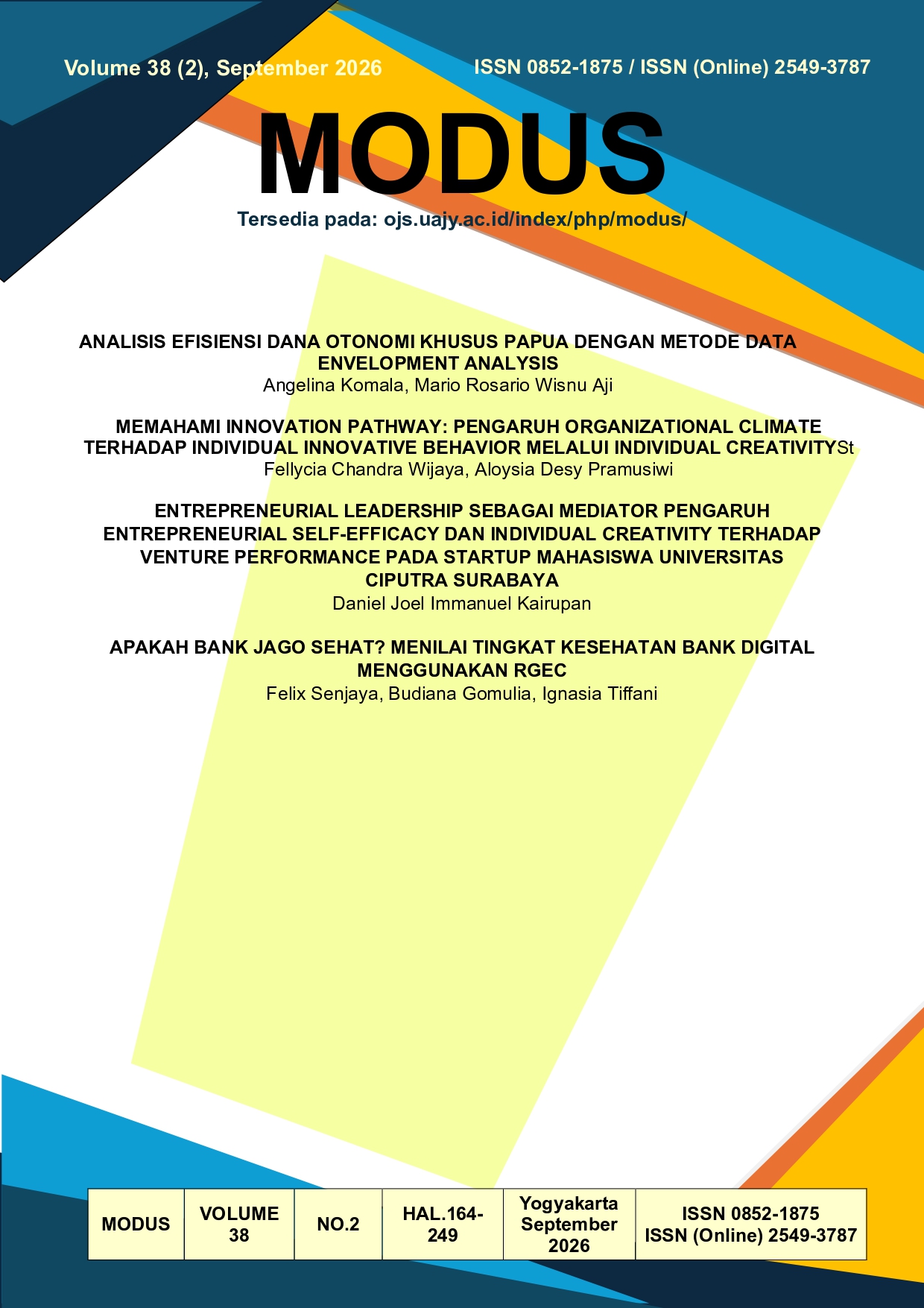 					View Vol. 38 No. 2 (2026): MODUS
				