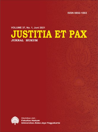 Justitia et Pax Volume 37 Nomor 1 Tahun 2021